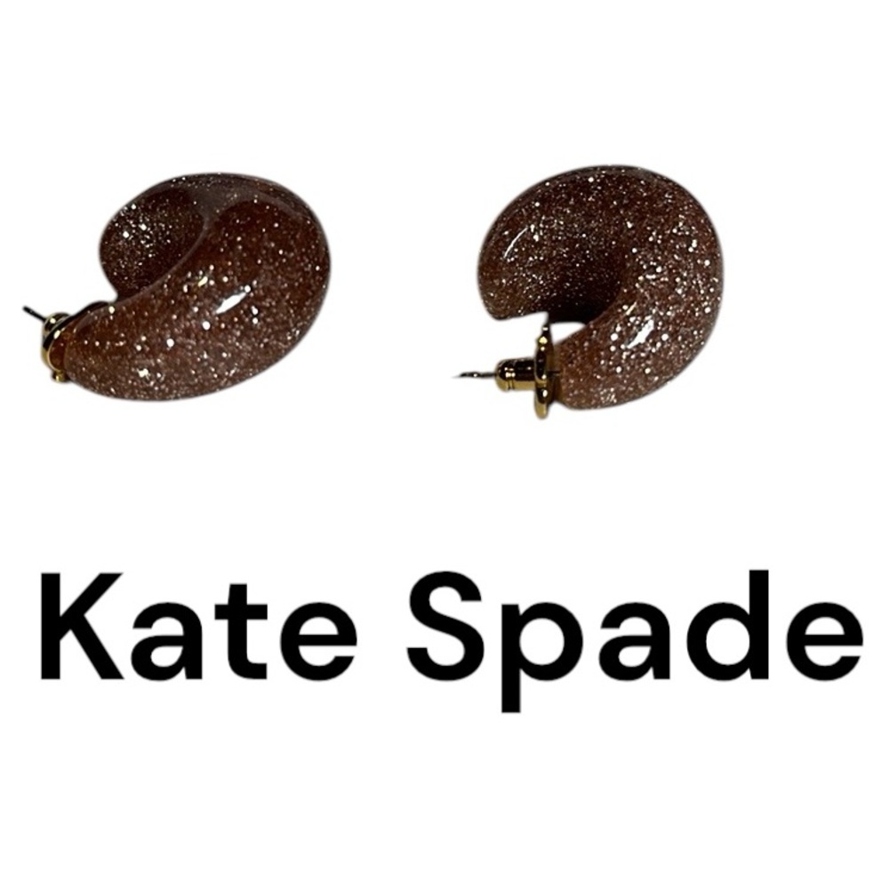 Kate Spade Earrings Hoops glitter gold Adorables!